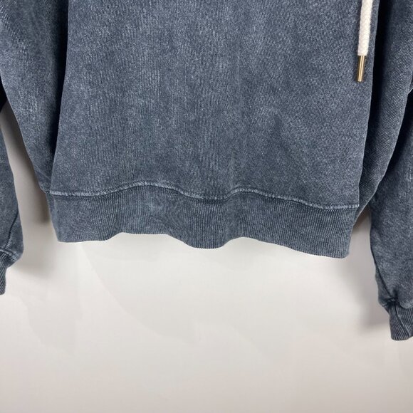 THE GREAT. The Teammate Hoodie Cougar Print Oversized Blue Women's Size 2 Medium - Picture 8 of 10